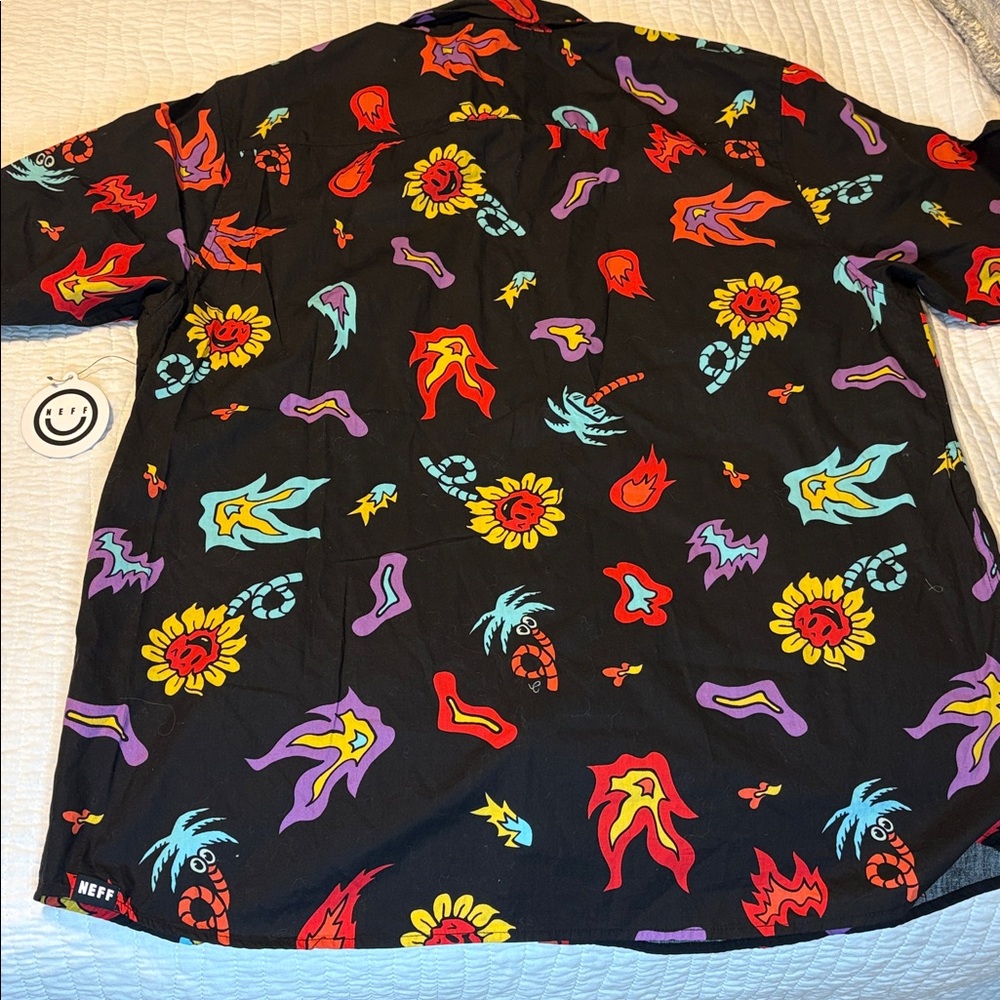 Neff Black Shirt with Colorful Graphic Patterns-unisex - Picture 6 of 6